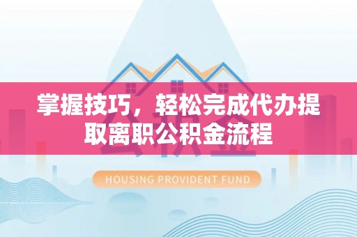 隆安掌握技巧，轻松完成代办提取离职公积金流程