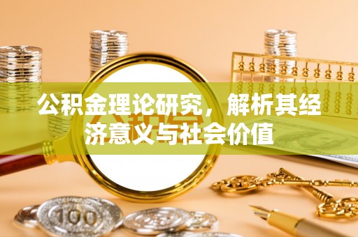 隆安公积金理论研究，解析其经济意义与社会价值
