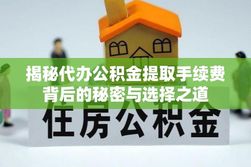 隆安揭秘代办公积金提取手续费背后的秘密与选择之道