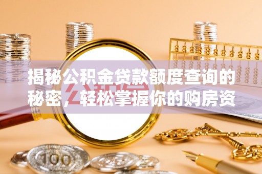 隆安揭秘公积金贷款额度查询的秘密，轻松掌握你的购房资金